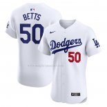 Maglia Baseball Uomo Los Angeles Dodgers Mookie Betts Home Elite Bianco