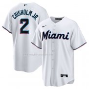 Maglia Baseball Uomo Miami Marlins Jazz Chisholm JR. Home Replica Bianco