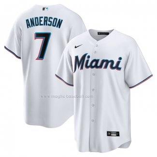 Maglia Baseball Uomo Miami Marlins Tim Anderson Home Replica Bianco