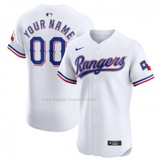 Maglia Baseball Uomo Texas Rangers Home Elite Personalizzate Bianco