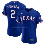 Maglia Baseball Uomo Texas Rangers Marcus Semien Alternato Autentico Blu