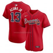 Maglia Baseball Uomo Atlanta Braves Ronald Acuna Jr. Mike Trout Alternato Elite Rosso