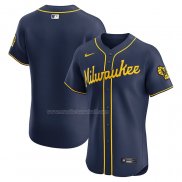 Maglia Baseball Uomo Milwaukee Brewers Alternato Home Elite Blu