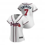 Maglia Baseball Donna Atlanta Braves Dansby Swanson Replica Home 2020 Bianco