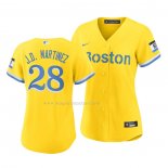 Maglia Baseball Donna Boston Red Sox J.D. Martinez 2021 City Connect Replica Oro