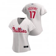 Maglia Baseball Donna Philadelphia Phillies Rhys Hoskins Replica Home 2020 Bianco