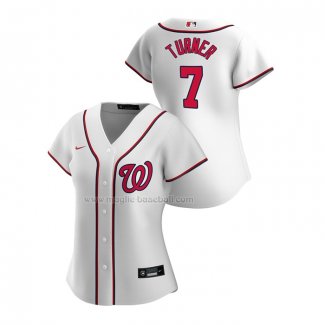 Maglia Baseball Donna Washington Nationals Trea Turner Replica Home 2020 Bianco