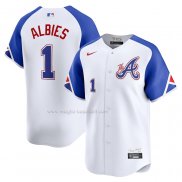 Maglia Baseball Uomo Atlanta Braves Ozzie Albies City Connect Limited Bianco