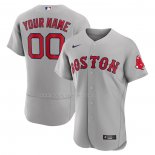 Maglia Baseball Uomo Boston Red Sox Road Autentico Personalizzate Grigio