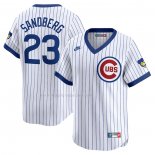 Maglia Baseball Uomo Chicago Cubs Ryne Sandberg Throwback Cooperstown Limited Bianco