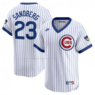 Maglia Baseball Uomo Chicago Cubs Ryne Sandberg Throwback Cooperstown Limited Bianco