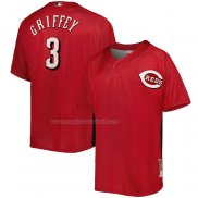 Maglia Baseball Uomo Cincinnati Reds Ken Griffey JR. Mitchell & Ness Cooperstown Collection Mesh Batting Practice Rosso