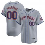 Maglia Baseball Uomo New York Mets Away Limited Personalizzate Grigio