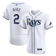 Maglia Baseball Uomo Tampa Bay Rays Yandy Diaz Home Elite Bianco