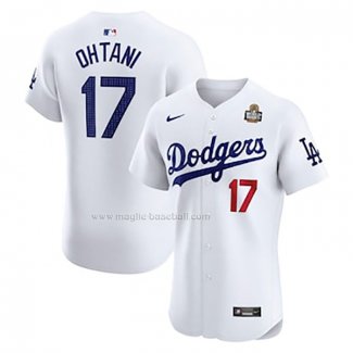 Maglia Baseball Uomo Los Angeles Dodgers Shohei Ohtani Home Elite Bianco