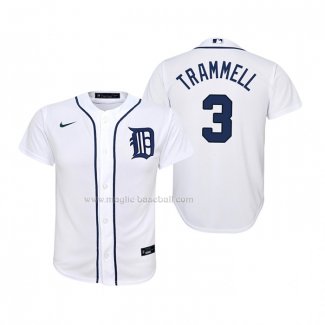 Maglia Baseball Bambino Detroit Tigers Alan Trammell Replica Home Bianco