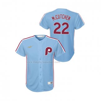 Maglia Baseball Bambino Philadelphia Phillies Andrew Mccutchen Cooperstown Collection Road Blu