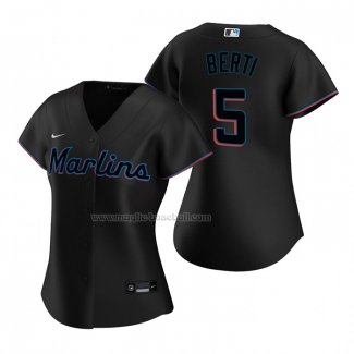 Maglia Baseball Donna Miami Marlins Jon Berti Replica Alternato 2020 Nero