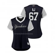 Maglia Baseball Donna New York Yankees A.J. Cole 2018 Llws Players Weekend AJ Blu