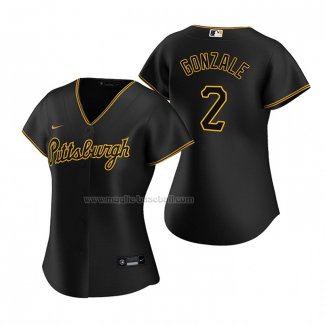 Maglia Baseball Donna Pittsburgh Pirates Erik Gonzalez Alternato Replica Nero