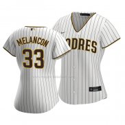 Maglia Baseball Donna San Diego Padres Mark Melancon Replica Home Bianco