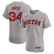 Maglia Baseball Uomo Boston Red Sox David Ortiz Road Elite Grigio