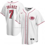 Maglia Baseball Uomo Cincinnati Reds Eugenio Suarez Home Replica Bianco