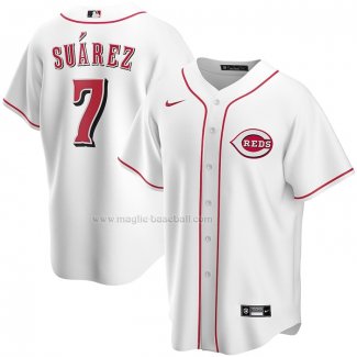 Maglia Baseball Uomo Cincinnati Reds Eugenio Suarez Home Replica Bianco