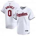 Maglia Baseball Uomo Cleveland Guardians Andres Gimenez Home Limited Bianco