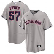 Maglia Baseball Uomo Cleveland Guardians Shane Bieber Road Replica Grigio