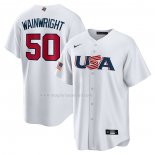 Maglia Baseball Uomo USA 2023 Adam Wainwright Replica Bianco