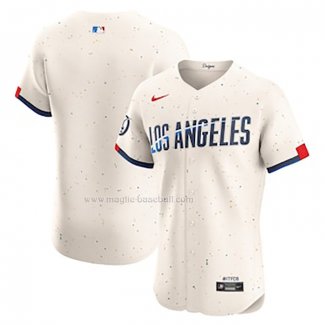 Maglia Baseball Uomo Los Angeles Dodgers Elite Bianco