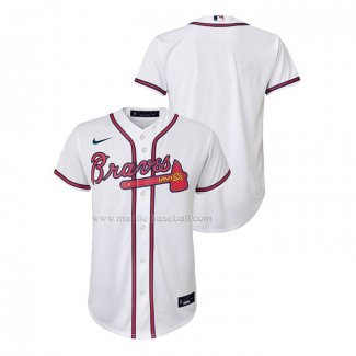 Maglia Baseball Bambino Atlanta Braves Replica Home Bianco