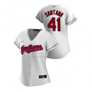 Maglia Baseball Donna Cleveland Guardians Carlos Santana Replica Home 2020 Bianco