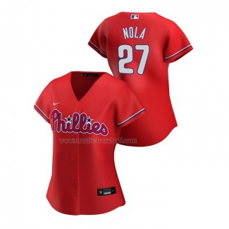 Maglia Baseball Donna Philadelphia Phillies Aaron Nola Replica Alternato 2020 Rosso