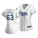 Maglia Baseball Donna Tampa Bay Rays Diego Castillo Home Replica Bianco