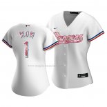 Maglia Baseball Donna Texas Rangers 2021 Dia de La Madre Bianco