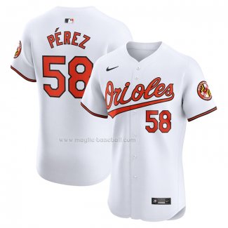 Maglia Baseball Uomo Baltimore Orioles Cionel Perez Home Elite Bianco