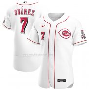 Maglia Baseball Uomo Cincinnati Reds Eugenio Suarez Home Autentico Bianco