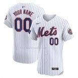 Maglia Baseball Uomo New York Mets Elite Home Personalizzate Bianco