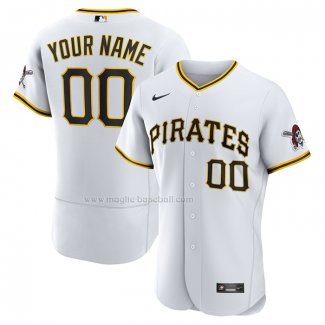 Maglia Baseball Uomo Pittsburgh Pirates Home Autentico Personalizzate Bianco