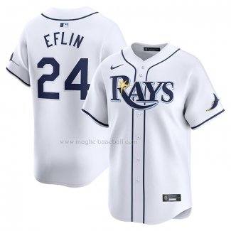 Maglia Baseball Uomo Tampa Bay Rays Zach Eflin Home Limited Bianco