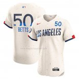 Maglia Baseball Uomo Los Angeles Dodgers Mookie Betts Elite Bianco