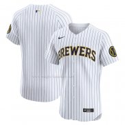 Maglia Baseball Uomo Milwaukee Brewers Alternato Home Elite Bianco