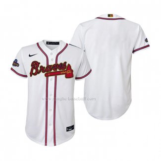 Maglia Baseball Bambino Atlanta Braves 2022 Gold Program Replica Bianco