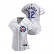 Maglia Baseball Donna Chicago Cubs Kyle Schwarber Replica Home 2020 Bianco