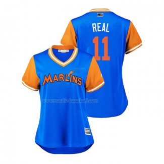 Maglia Baseball Donna Miami Marlins J.T. Realmuto 2018 Llws Players Weekend Real Blu