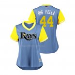 Maglia Baseball Donna Tampa Bay Rays C.j. Cron 2018 Llws Players Weekend Big Fella Blu