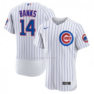 Maglia Baseball Uomo Chicago Cubs Ernie Banks Home Autentico Retired Bianco