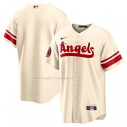 Maglia Baseball Uomo Los Angeles Angels 2022 City Connect Replica Crema